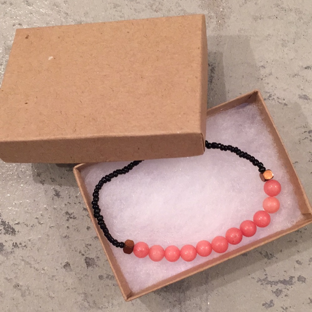 Natural rhodochrosite bracelet